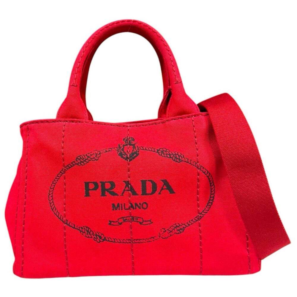 PRADA Red Canvas Shoulder Bag